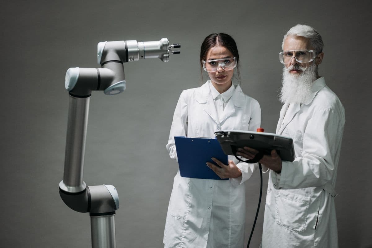 Robotic arm in laboratory demonstrating physical AI training data collection for AI robotics systems